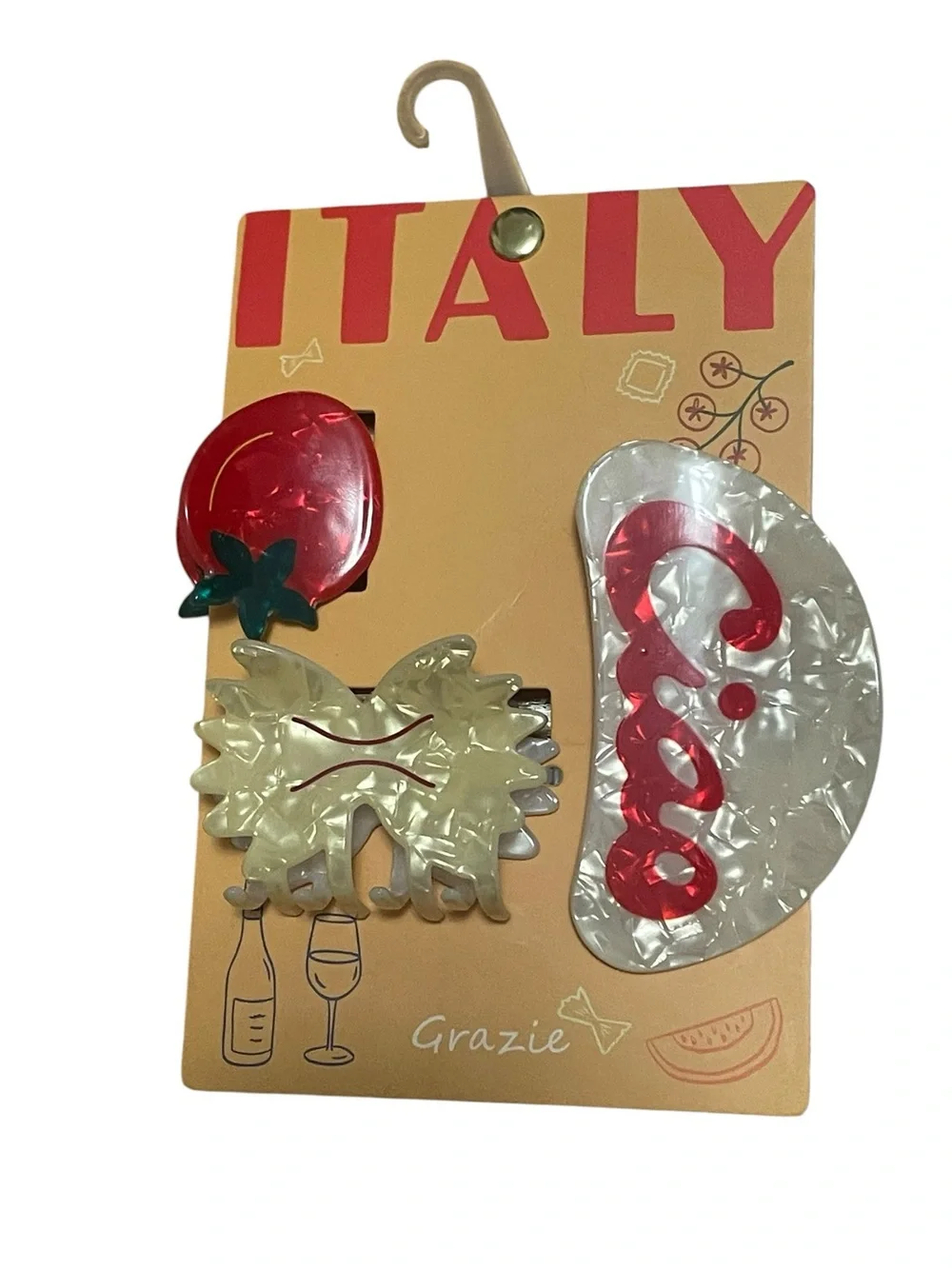 Italian Food Inspired Hair Claw Clip Set - New - Picture 7 of 7